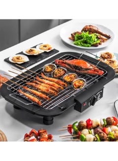 Buy Smokeless Electric Pan Grill 230V BBQ Stove Non-Stick Electric Griddle Barbecue Temperature Control Portable for Home Outdoor in UAE