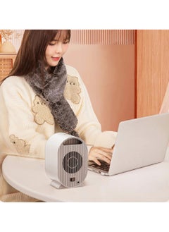 Buy 1200W Electric Fan Heater, Desktop Warm Air Blower Home Appliances (White) in Saudi Arabia