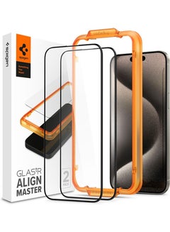 Buy Glastr Align Master Edge to Edge [2 Pack] for iPhone 15 Pro MAX Screen Protector Premium Tempered Glass - Full Cover in Saudi Arabia