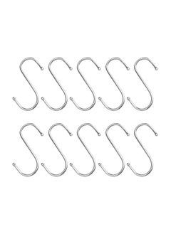 اشتري Kuou 10 Pcs S Hooks  7Cm, Stainless Steel S Shaped Hooks Metal Hangers Hanging Hooks Multifunction Heavy-Duty Metal Hanging Hook في مصر