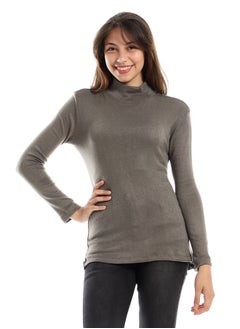 Buy Slip On Knitted Long Sleeves Olive Pullover in Egypt