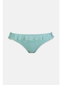 اشتري Women Plain Ruffle Detail Bikini Bottom, Green في السعودية