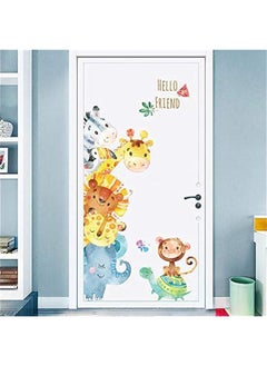 Buy Cartoon Animals Wall Stickers DIY Children Mural Decals for Kids Room Baby Bedroom Wardrobe Nursery Playroom Classroom Door Decor (Animal) in UAE