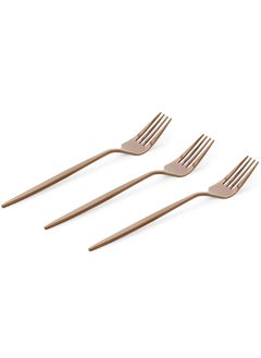 اشتري Floryn 3-Piece Table Fork Set, Gold - 20.5 cm في الامارات