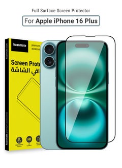 Buy Apple iPhone 16 Plus Screen Protector – Premium Edge to Edge Tempered Glass, High Transparency, Delicate Touch, Anti-Explosion, Smooth Arc Edges, Easy Installation in Saudi Arabia