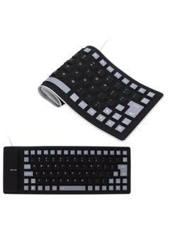 Buy Foldable Flexible Keyboard USB Wired Gaming 85 Keys Fully Sealed Design, Roll-up Silent Soft Waterproof Dustproof for PC Notebook Laptop in UAE