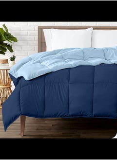 Buy Cotton - Reversible Heavy Comforter -2.8Kgs - Down Alternative Filling - (For Matress 100cm/120cm) - Size (180cm x 240cm) - Baby Blue x Dark Blue in Egypt