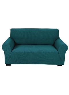 Buy High Stretch 2-Seater Sofa Cover Soft Brushed Fabric Couch Cover Exquisitely Full Coverage Furniture Protector Slipcover Two Seater Fits on Standard and Recliner Sofa 145-178cm Size Teal Green in UAE