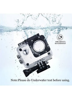 اشتري Action Camera Waterproof Case Underwater Dive Housing Protective Case Compatible with AKASO EK7000 EK5000/REMALI CaptureCam/Apexcam/Vemont/EKEN H9R/HLS/Jadfezy Action Camera في الامارات