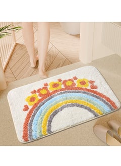 اشتري Bathroom Rugs Bath Mat 40x60cm Non-Slip Fluffy Soft Plush Microfiber Shower Carpet Rug, Machine Washable Quick Dry Ultra  Bath Mats for Tub Bathroom and Shower Rainbow. في الامارات