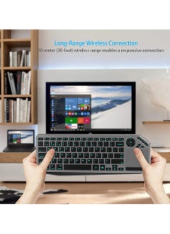 اشتري Wireless Keyboard Bluetooth 2.4G Touch TV With Easy Media Control And Built In Touchpad Mouse Solid Stainless في الامارات