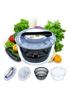 Buy Salad Spinner, Multifunction Manual Salad Spinner, Lettuce Dryer and Vegetable Washer, BPA Free, Draining Lettce and Vegetable with Ease, For Salad Greens, Lettuce, Fruits and Vegetables/5L in UAE