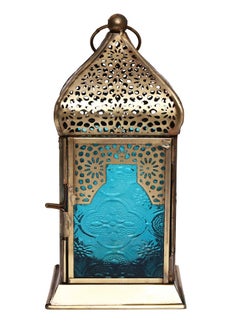 اشتري Handmade Lantern, Medium | Suitable For Living Room Bedroom And Outdoor | Perfect Festive Gift For Home Decoration In Ramadan, Eid, Birthdays, Weddings | Made Of Iron | Blue في الامارات