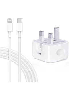 Buy iPhone Charger Fast Charging 1Pack,20W PD USB C Wall Charger with 6FT Fast Charging Cable - Fast Charger for iPhone 14/14 Pro Max/13/13 Pro/12/12 Pro/11/11 Pro/XS, Pad in UAE