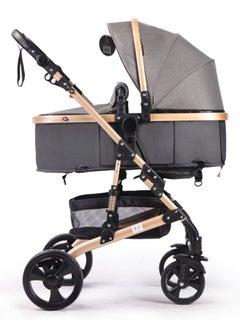 Buy 3 in 1 Luxury Baby Stroller With Reversible Baby Carriage Safe Baby Pram Suitable From Birth in UAE