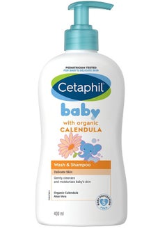 Buy Cetaphil Baby Calendula Wash And Shampoo Delicate Skin 400ml in UAE