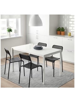 اشتري Set of 4 multi-use chairs, black, 77x45x39 cm, without table في السعودية