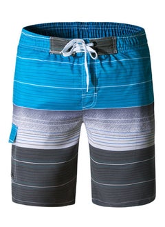 Buy Men's Striped Beach Shorts Blue in UAE