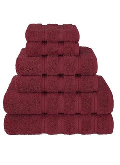 Buy 6 Pcs Combed Cotton High Quality Super Soft Absorbent 600 GSM Family Bath Towels in Saudi Arabia