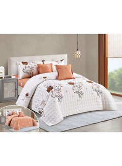Buy 100% Microfiber Single Bed Mattress, Geometric Design Bed Cover, Reversible, Set of 4, Size 230X170cm in Saudi Arabia