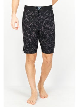 Buy Men Printed Board Shorts Swimwear, Black in UAE