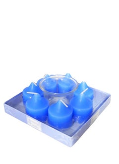 اشتري 7 Pieces Candles For Home And Office Decor Also Great Gift Blue 13x5x5cm في الامارات