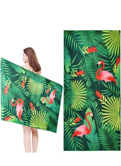 Buy Beach Towel, Quick Dry Sand Free Beach Towel, Lightweight Microfibre Beach, Dry Camping Towels, Hawaiian Pool Towel for Travel, Swimming, Holiday(Green, 160 x 80cm) in UAE