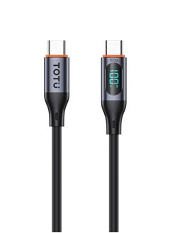 Buy Type-C To Type-C 100W Digital Display PD Fast Charging & Data Cable For iPhone/iPad/MacBook 1 meter, Black in UAE