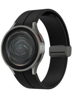 اشتري Silicone Strap for Samsung Watch 4/5  Band Magnetic Buckle for Galaxy Watch 6 (Black) في مصر