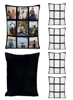 Buy 4 Pcs Sublimation Blank Lattice Pillow Cases, Sofa Throw Cushion Pillow Covers for Photo DIY Heat Tranfer, 15.7 x 15.7 Inch Picture Printing Couch Pillowcases with Invisible Zippers, No Pillow in Saudi Arabia