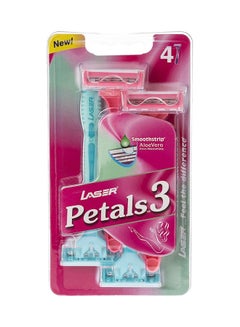 Buy 4 Pieces Petals 3 Three Blade Disposable Shaving Razor For Women in UAE