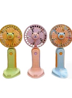 Buy Portable fan that works with charging, a small hand fan with a mobile holder, random color in Egypt