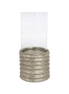 اشتري Hayden Candle Holder, Gold & Clear - 15x28 cm في الامارات