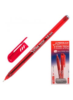 اشتري 12 قطعة قلم حبر جاف بنسان ستار تيك 1.0، عبوة من 12 قلم - أحمر في مصر