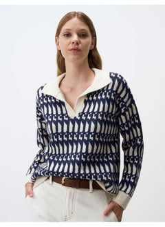 Buy Polo Collar Patterned Sweater in Egypt