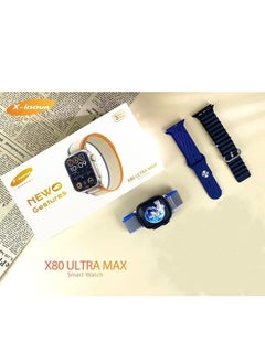 اشتري X80 Ultra Max Smart watch Newo Gestures with 3 Straps - Black Case في مصر