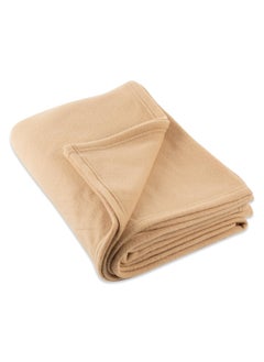 Buy BSB HOME® 220 GSM Premium Plush Single Blanket for Bed, Sofa, Couch, Travel and Camping AC Blanket | 150 x 220 cm | Beige | SOLID POLO BLANKET in UAE