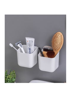 Buy Wall Mount Toothbrush Holder, 2 Pack Self Adhesive Wall Mounted Tooth Brush Holder for Electric Toothbrush, Toothpaste, Razor (White) in Saudi Arabia