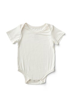 Buy Organic Bamboo Spandex Bodysuit- White 0 to 3 months in UAE