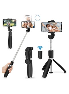 Buy Selfie Stick Tripod with Remote All in One Portable Cell Phone Stand Compatible with iPhone 13 12 11 pro Xs Max Xr X 8 7 6 Plus, Samsung Android Smartphone in UAE