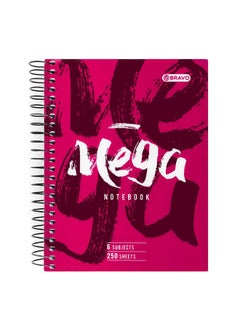 Buy Bravo Mega 6 Subjects Notebook A4 - Pink in Egypt