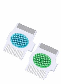 اشتري Cradle Cap Brush and Comb,3 In 1 Design Cradle Cap Brush Safe Baby’s Scalp Brush with Soft Rubber Bristles, Help Gently Massage Care Scalp 2 Pcs في الامارات