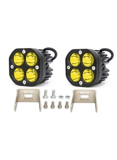 Buy Yellow Waterproof Fog Lights 3 inch LED Driving Lights For Wrangler Offroad 4X4 Auto Car Jeep Truck ATV UTV Boat Motorcycle bait 40W 2PCS in UAE