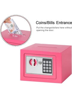 Buy Safe Box Small Digital Safe Keypad Lock Home Hotel Valuables Safe And Durable Safe Box Pink in Saudi Arabia