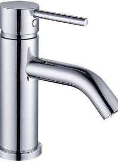 Buy Vessel Bathroom Faucet Brushed Nickel Single Hole Single Handle Water Saving Lavatory Vanity Sink Modern Faucet Commercial Mixer Tap in UAE