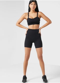 Buy High Waist Ribbed Shorts in Saudi Arabia