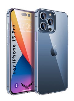 اشتري حافظة لهاتف iPhone 15 Pro، غطاء حماية من السيليكون الشفاف الناعم والشفاف من مادة TPU لهاتف Apple iPhone 15 Pro في الامارات