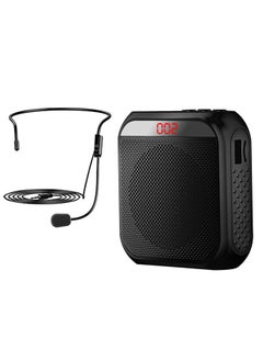 Buy Portable Speaker with Wired Headphone and Microphone Rechargeable Design, Suitable for Teachers, Tour Guides, Yoga and Fitness Instructors, BlacK in Saudi Arabia