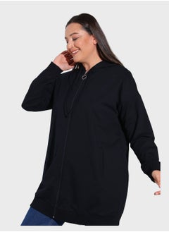 Buy Zip Pocket Detail Hooded Coat in UAE