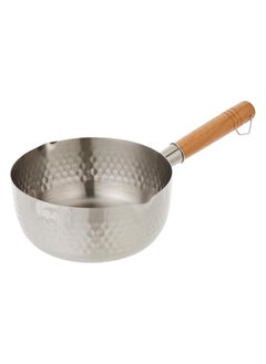 Buy 18cm Stainless Steel Snow Pot- RF12260 Stylish Design with Hammered Mesh Pattern and Wooden Handle in UAE